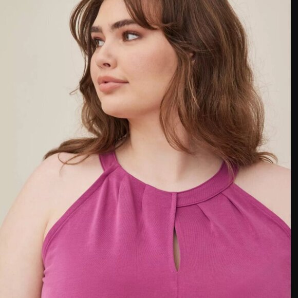 Torrid Knit Cupro High Neck Twist Top purple knit new nwt 2x 18 20 - Picture 4 of 11